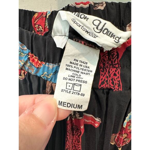 SHARON YOUNG | Western Cowboy Boots Pleated Maxi Skirt Black | Medium - Picture 8 of 8